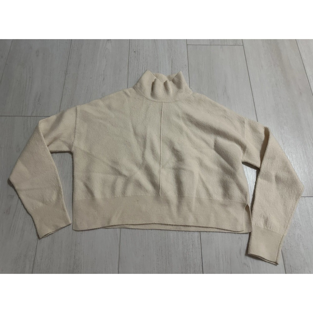 Allsaints Lydi Shirt Jumper Cropped Wool‎ Top Sweater Size S Ivory